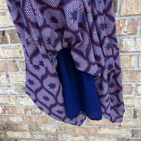 Banjanan Cotton Blue Red Pink V Neckl Pockets Lined Maxi Dress L More Like S/M - Picture 6 of 16